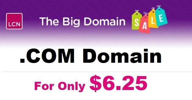 LCN Considerable Domain Sale – .COM for Merely $6.25, Unlimited Wide variety